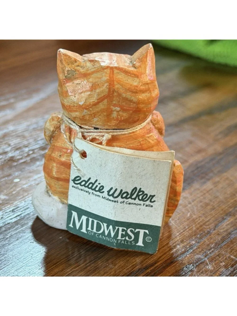 Eddie Walker Figurine Orange Tabby Cat Holding Heart 2.25” X 1.75” With Tags